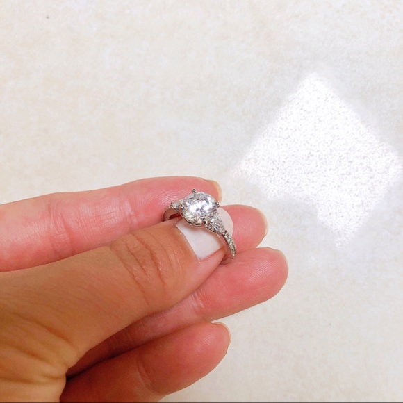 NEW Sterling Silver Diamond Engagement Ring (CZ) - Picture 9 of 11